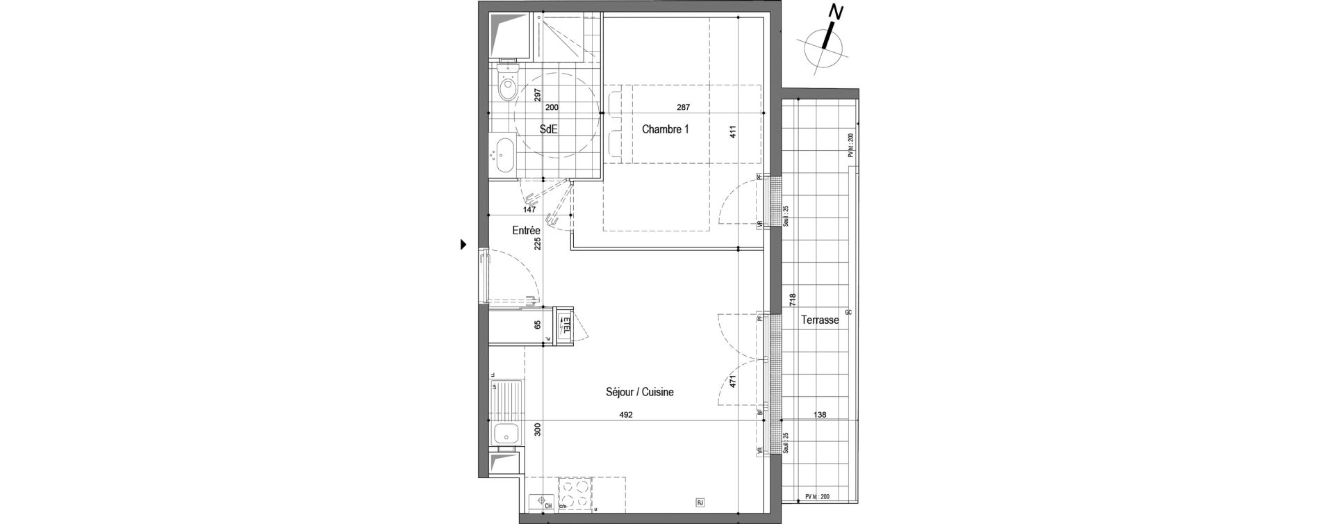 Appartement T2 de 41,54 m2 &agrave; Conflans-Sainte-Honorine Romagne