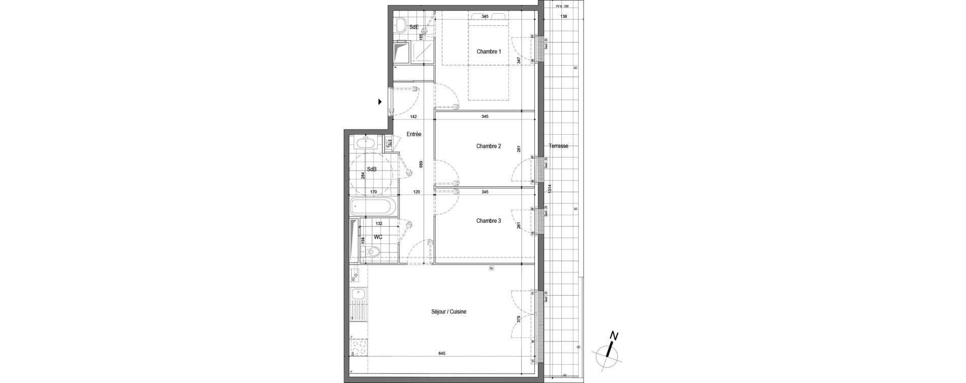 Appartement T4 de 72,08 m2 &agrave; Conflans-Sainte-Honorine Romagne