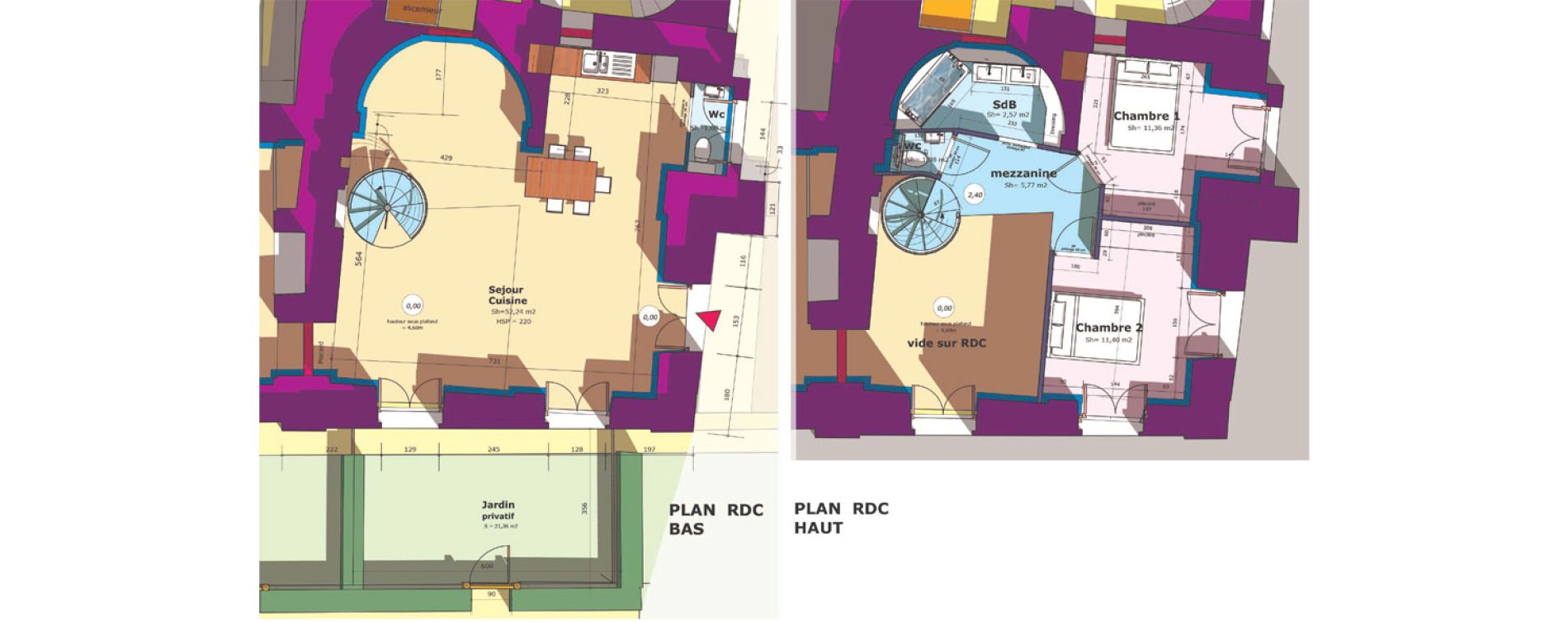 Duplex T3 de 88,84 m2 &agrave; Crespi&egrave;res Centre