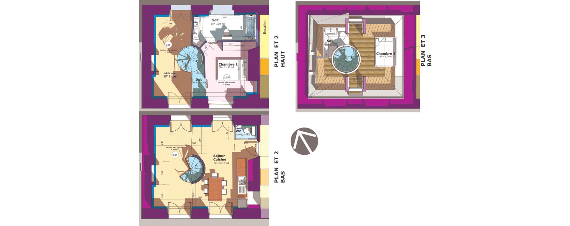 Triplex T3 de 65,25 m2 &agrave; Crespi&egrave;res Centre