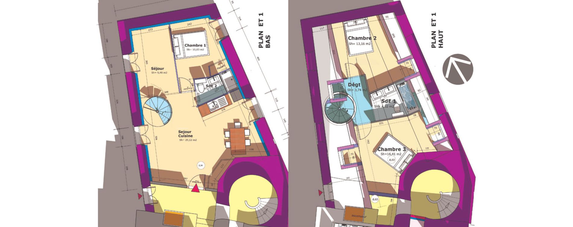 Duplex T4 de 89,91 m2 &agrave; Crespi&egrave;res Centre