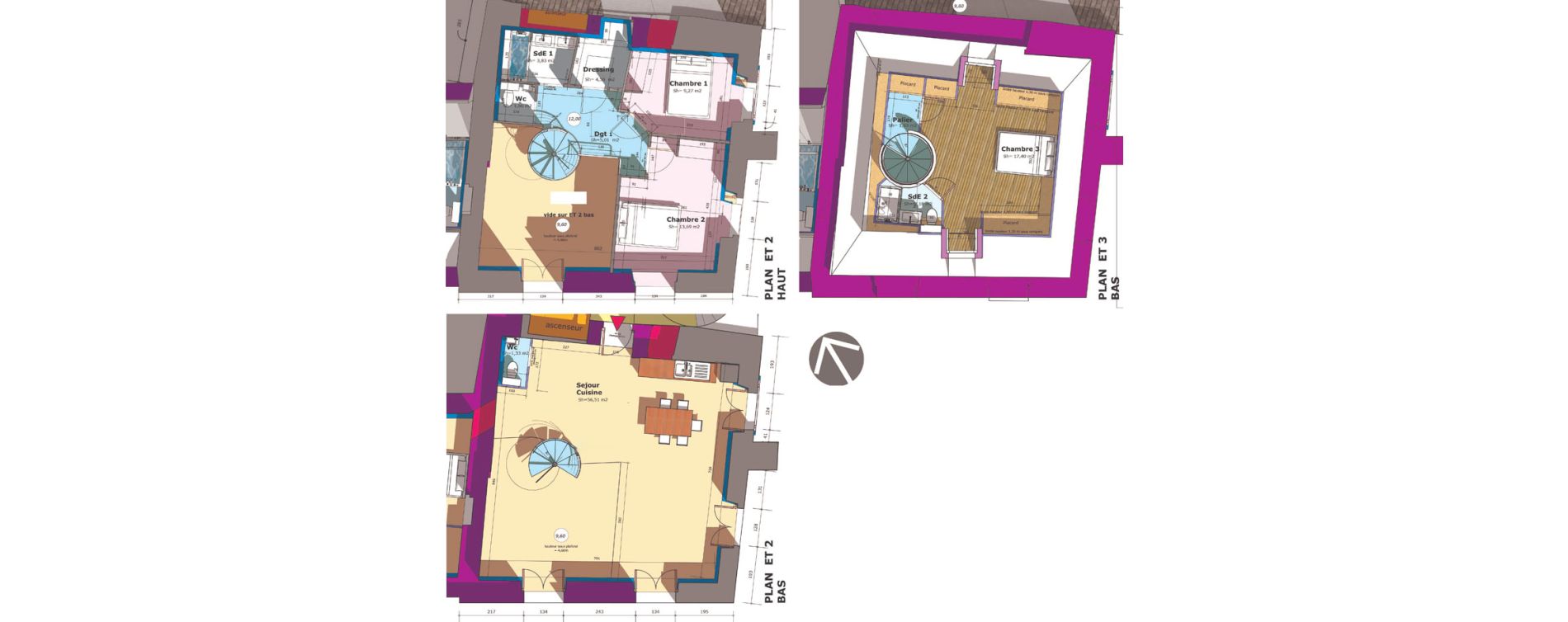 Triplex T4 de 118,03 m2 &agrave; Crespi&egrave;res Centre