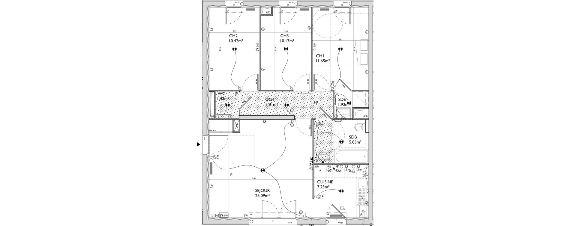 Appartement T4 de 79,65 m2 &agrave; Crespi&egrave;res Centre