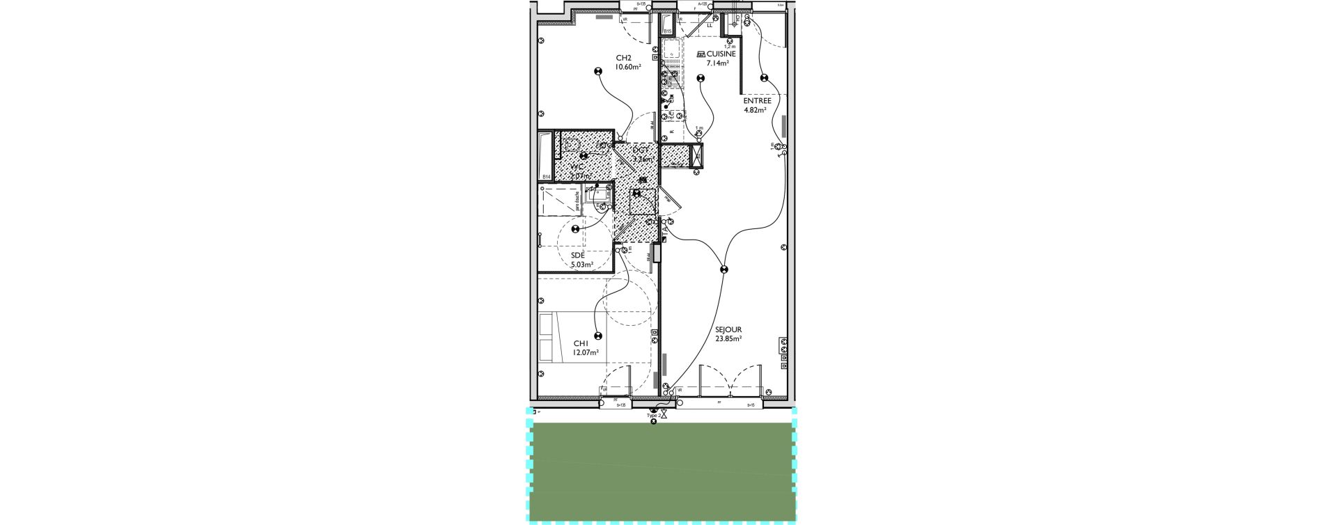 Appartement T3 de 68,84 m2 &agrave; Crespi&egrave;res Centre