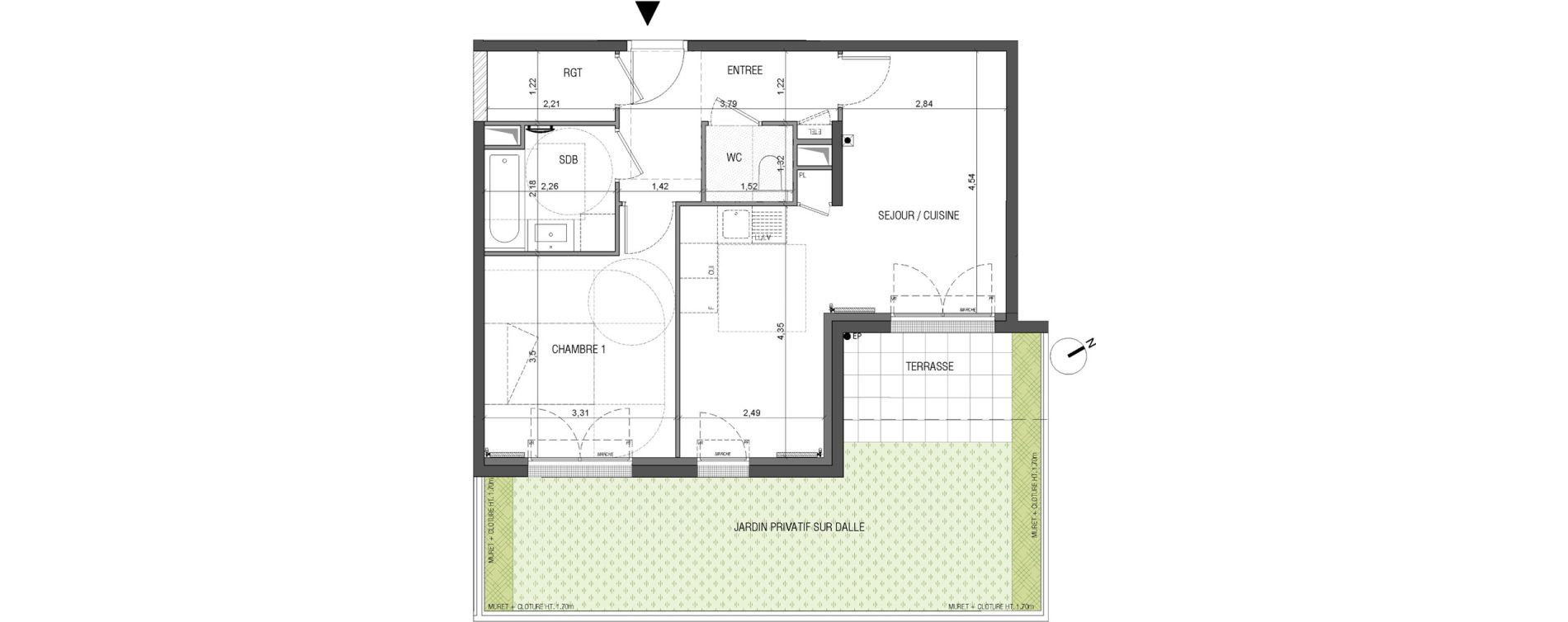 Appartement T2 de 53,00 m2 à Croissy-Sur-Seine Centre