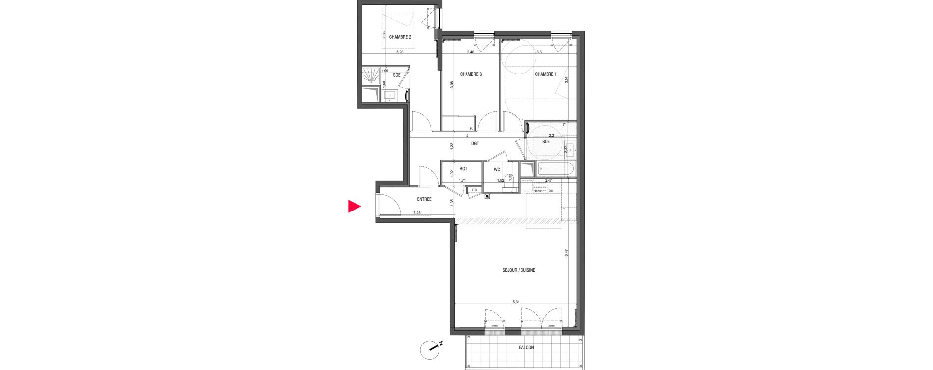 Appartement T4 de 89,80 m2 &agrave; Croissy-Sur-Seine Centre