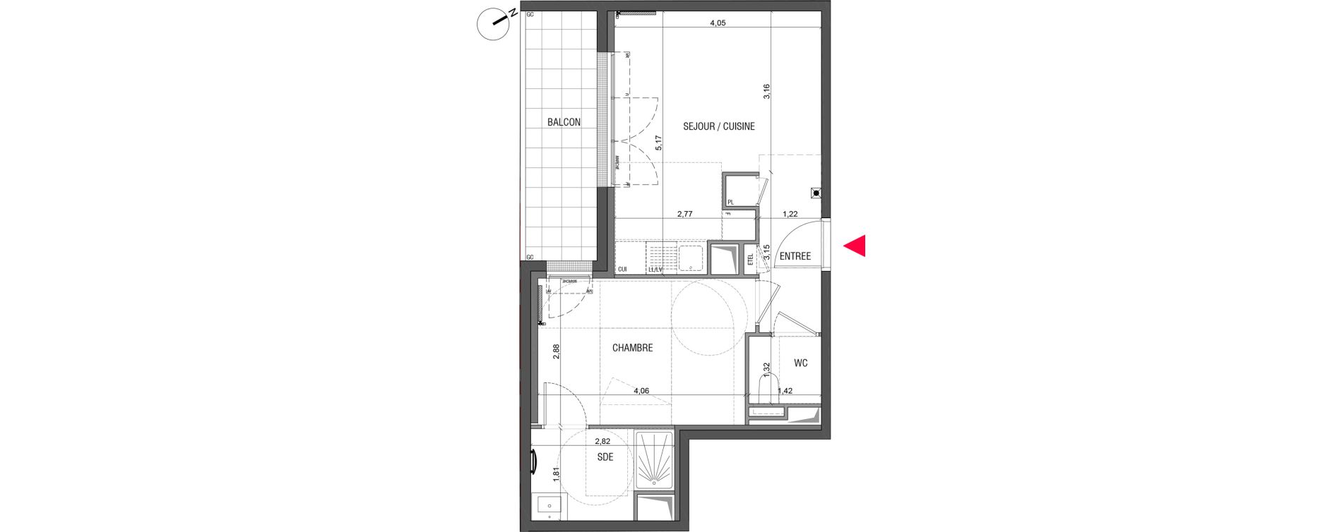 Appartement T2 de 39,90 m2 à Croissy-Sur-Seine Centre