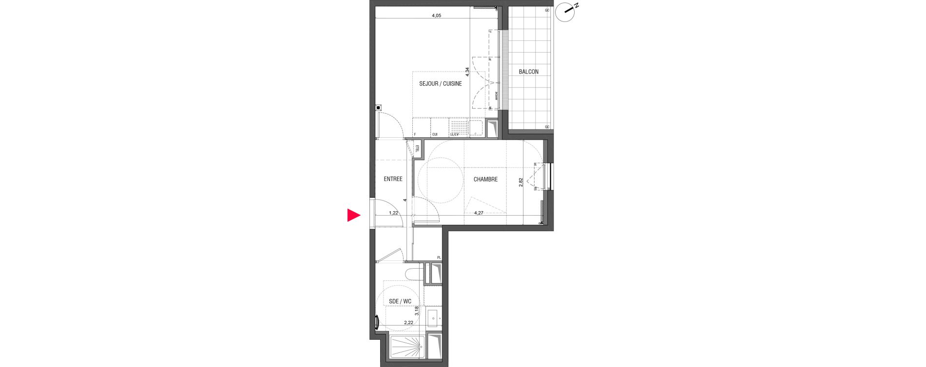 Appartement T2 de 40,80 m2 &agrave; Croissy-Sur-Seine Centre