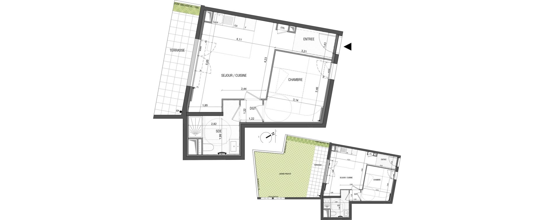 Appartement T2 de 43,50 m2 &agrave; Croissy-Sur-Seine Centre