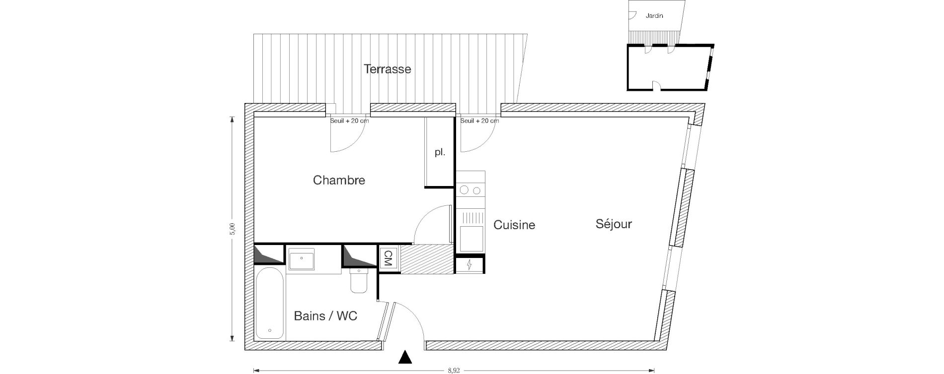 Appartement T2 de 44,91 m2 &agrave; Ecquevilly Centre