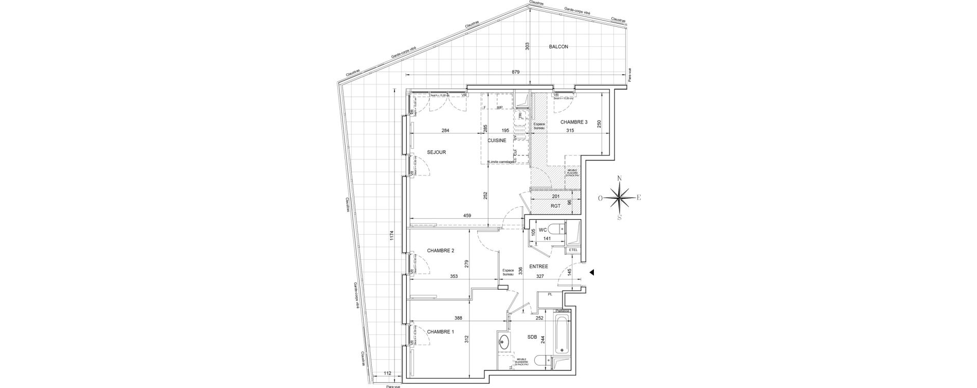 Appartement T4 de 74,50 m2 &agrave; &Eacute;lancourt Clef de saint-pierre