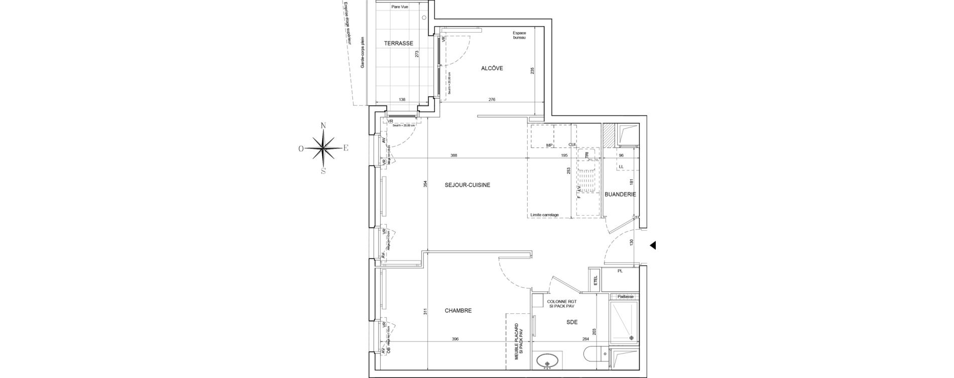 Appartement T2 de 50,10 m2 &agrave; &Eacute;lancourt Clef de saint-pierre