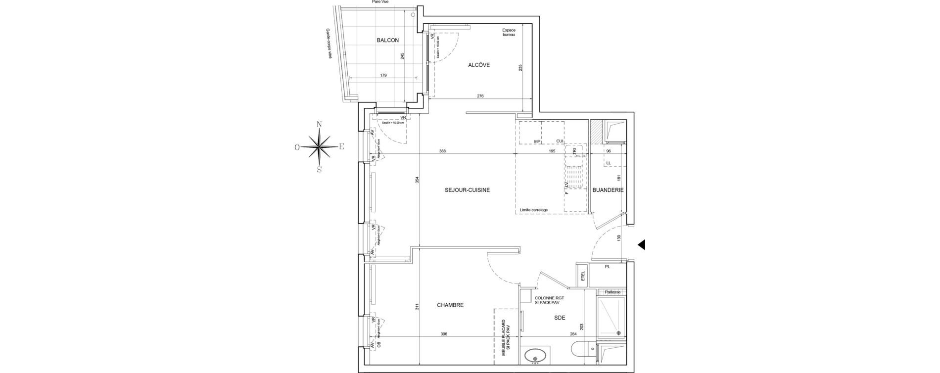 Appartement T2 de 50,10 m2 &agrave; &Eacute;lancourt Clef de saint-pierre
