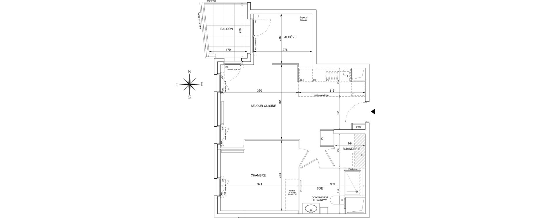 Appartement T2 de 51,30 m2 &agrave; &Eacute;lancourt Clef de saint-pierre