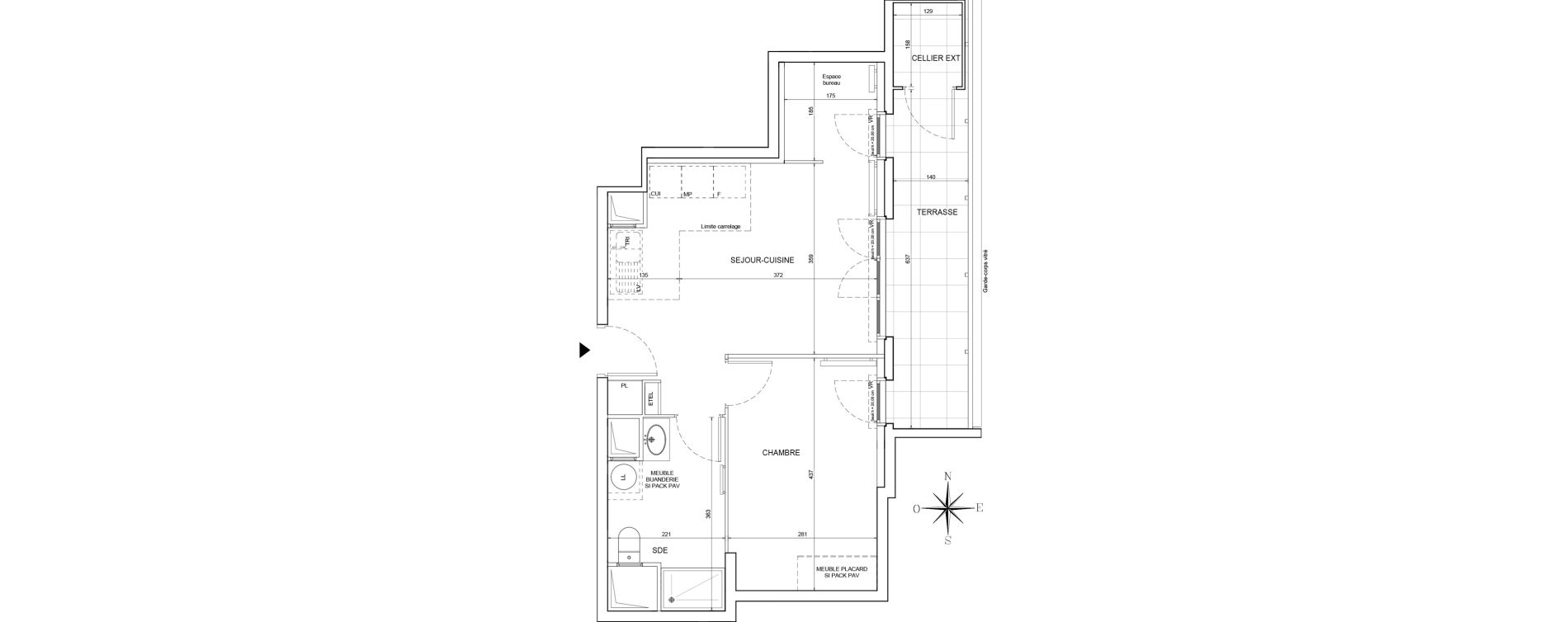 Appartement T2 de 41,70 m2 &agrave; &Eacute;lancourt Clef de saint-pierre