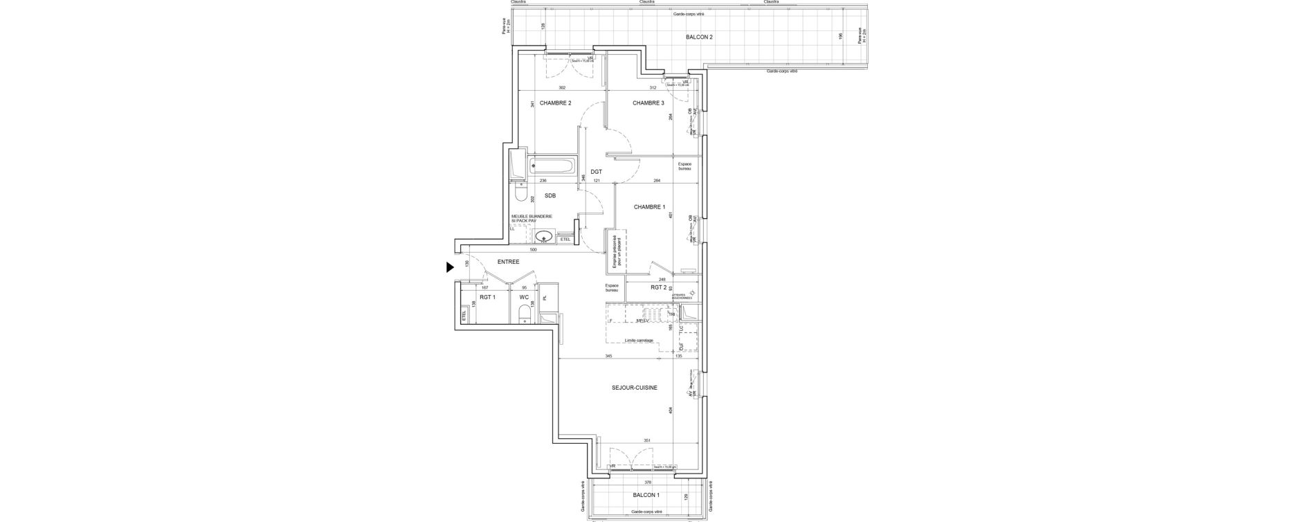 Appartement T4 de 80,70 m2 &agrave; &Eacute;lancourt Clef de saint-pierre