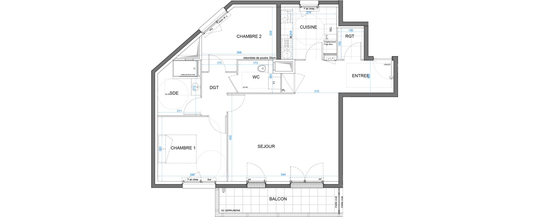 Appartement T3 de 72,70 m2 &agrave; &Eacute;lancourt Clef de saint-pierre