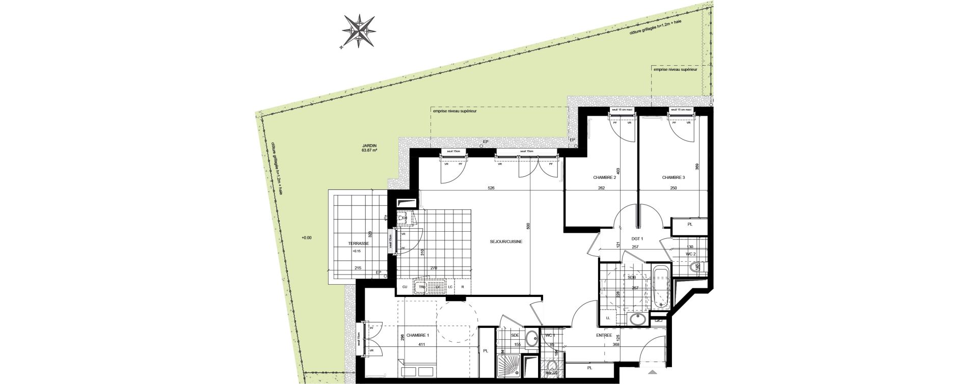 Appartement T4 de 89,56 m2 &agrave; &Eacute;lancourt Village