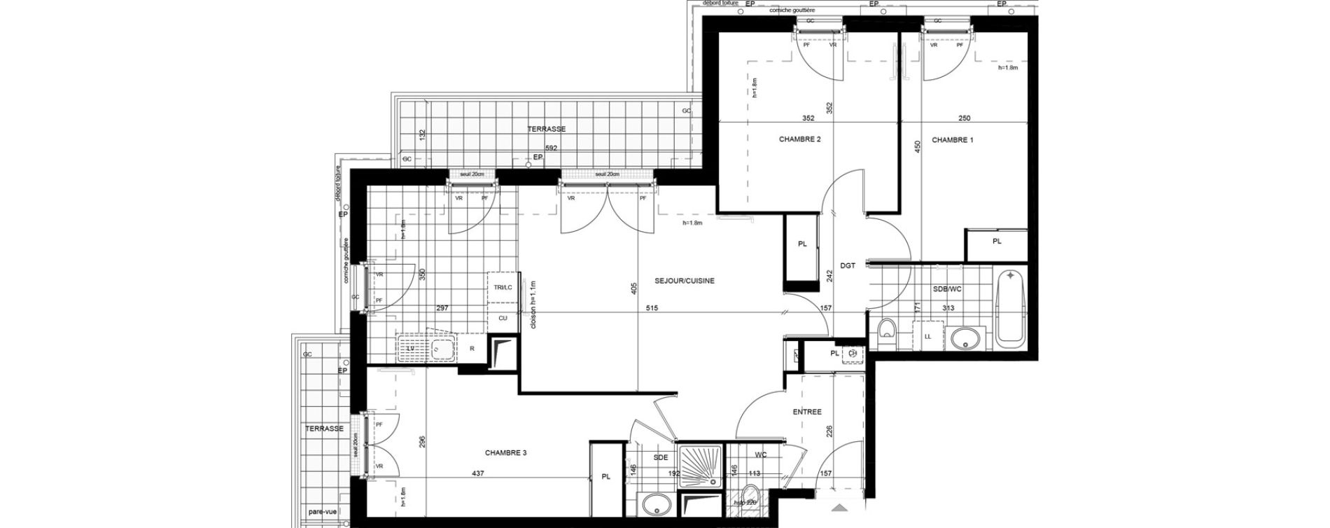 Appartement T4 de 80,06 m2 &agrave; &Eacute;lancourt Village
