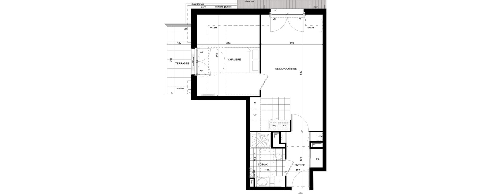 Appartement T2 de 43,98 m2 &agrave; &Eacute;lancourt Village