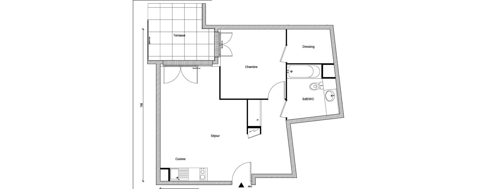 Appartement T2 de 49,36 m2 &agrave; &Eacute;p&ocirc;ne Centre