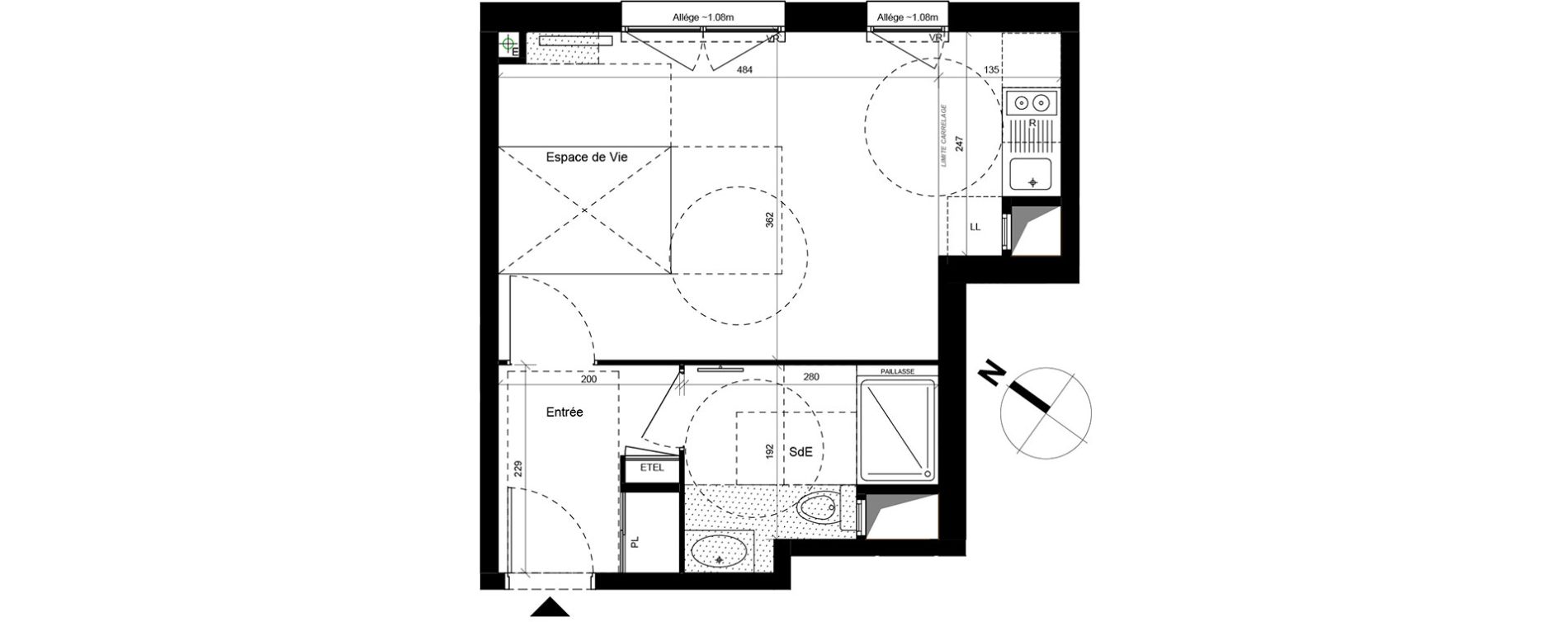 Appartement T1 de 29,80 m2 &agrave; Fontenay-Le-Fleury Centre