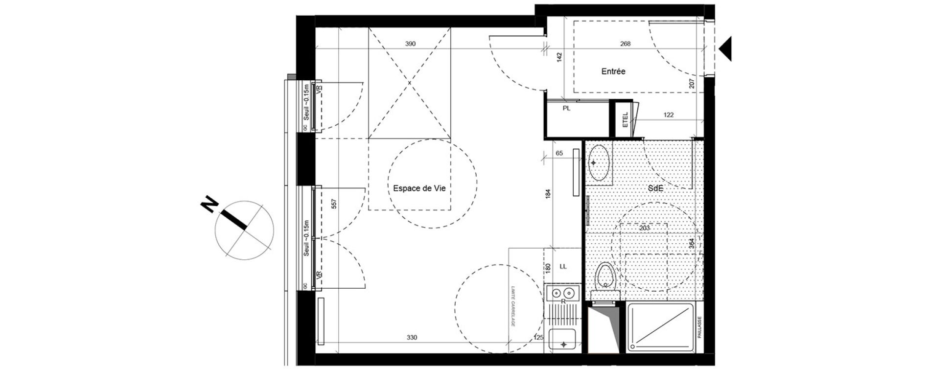 Appartement T1 de 36,15 m2 &agrave; Fontenay-Le-Fleury Centre