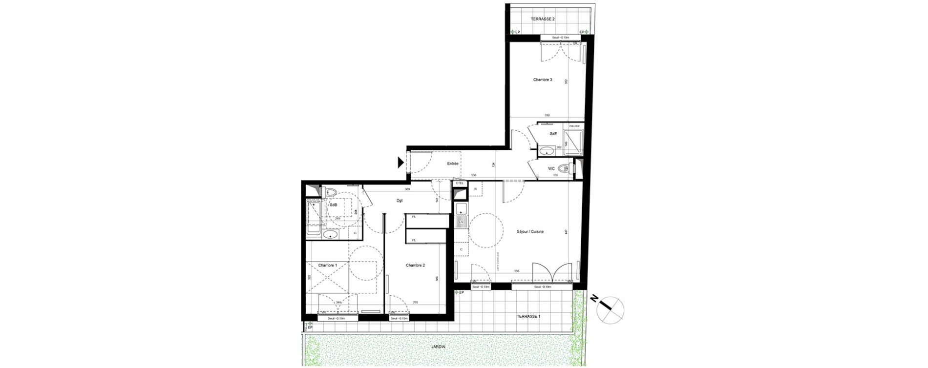 Appartement T4 de 84,66 m2 &agrave; Fontenay-Le-Fleury Centre