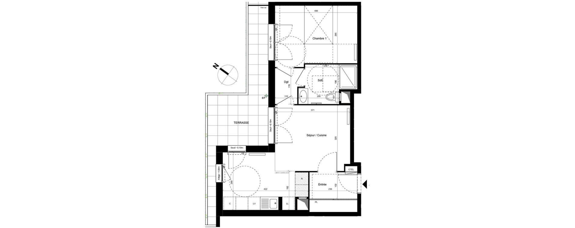 Appartement T2 de 45,27 m2 &agrave; Fontenay-Le-Fleury Centre