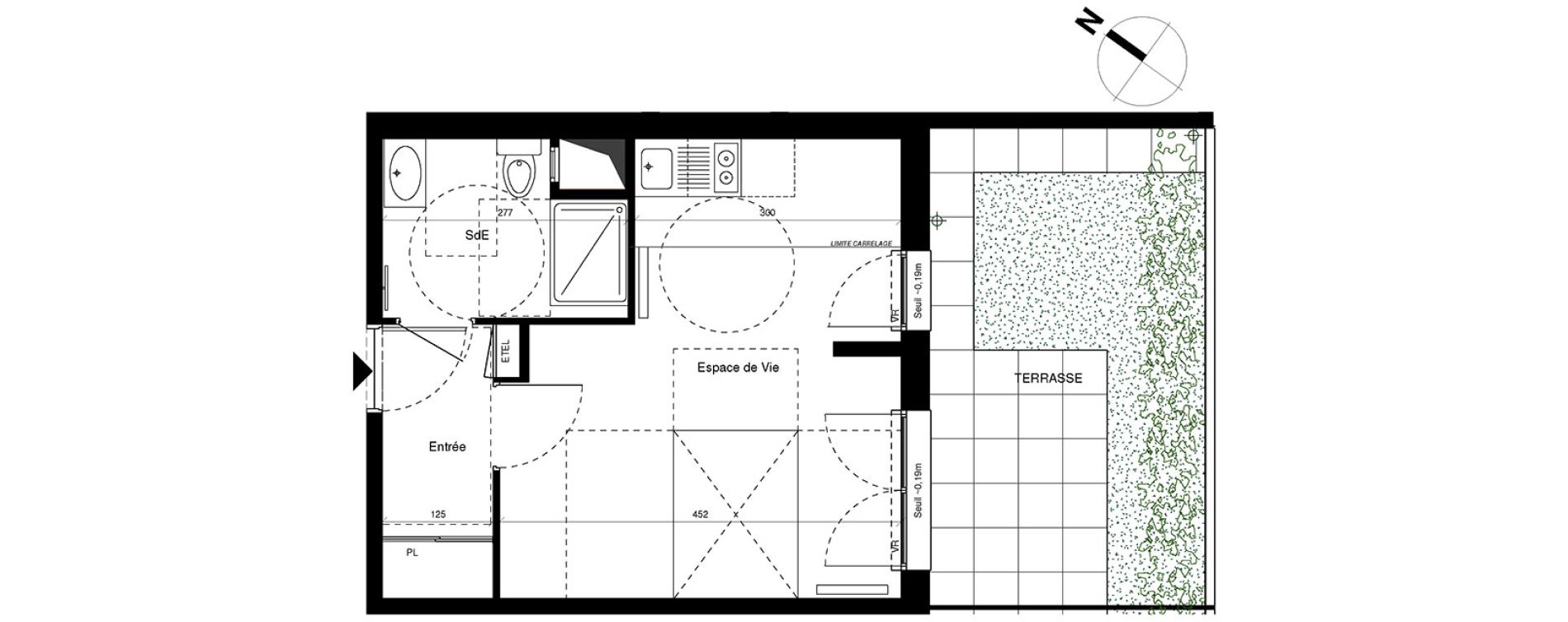 Appartement T1 de 28,76 m2 &agrave; Fontenay-Le-Fleury Centre