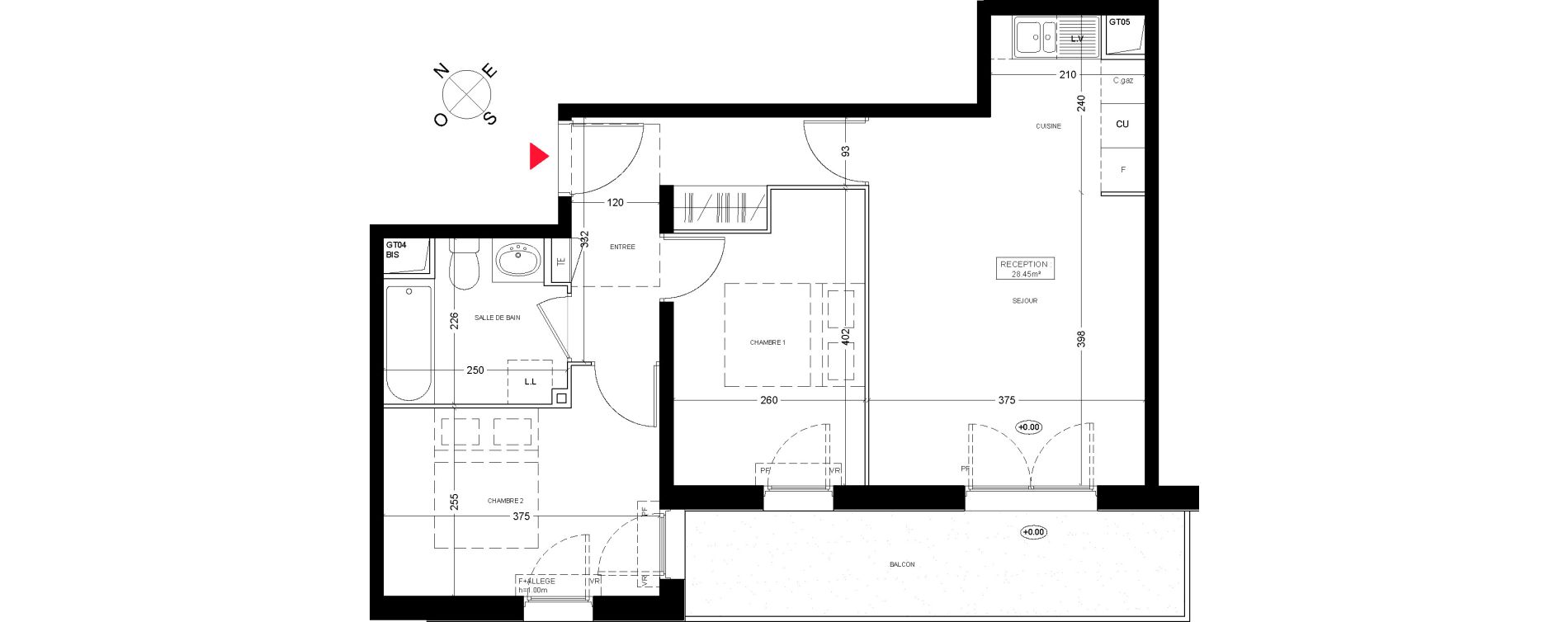 Appartement T3 de 53,51 m2 &agrave; Freneuse Centre
