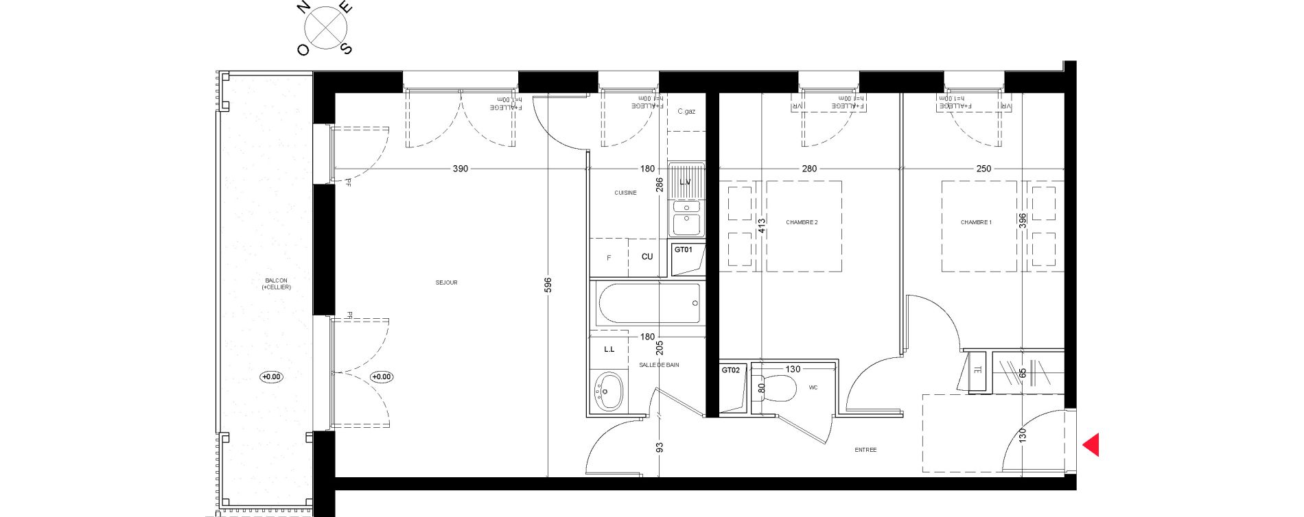 Appartement T3 de 64,18 m2 &agrave; Freneuse Centre