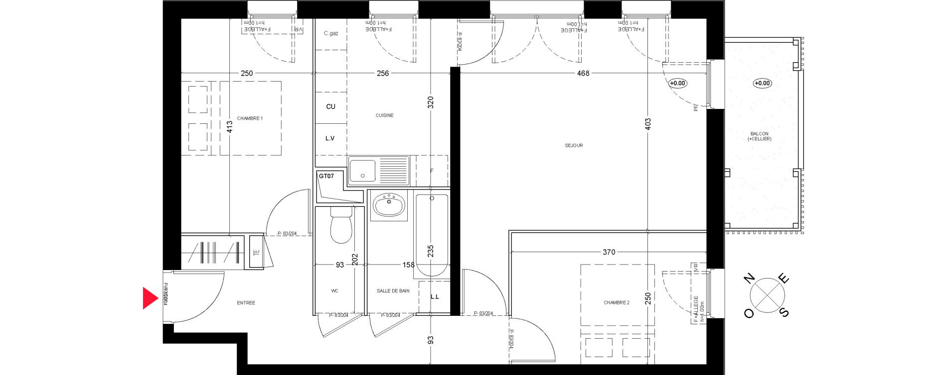 Appartement T3 de 62,05 m2 &agrave; Freneuse Centre