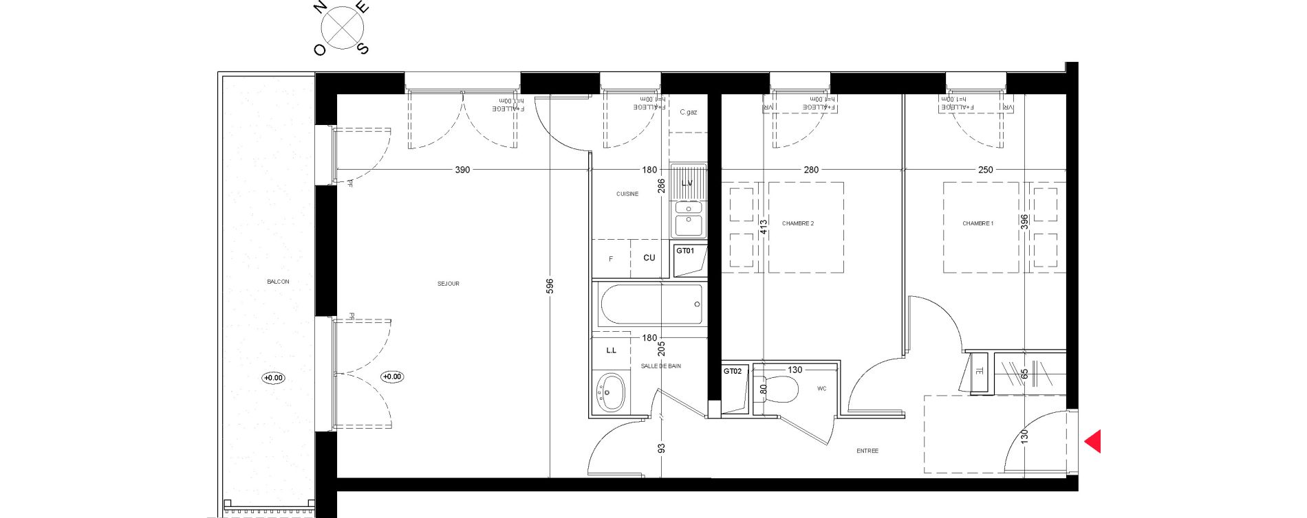 Appartement T3 de 64,18 m2 &agrave; Freneuse Centre
