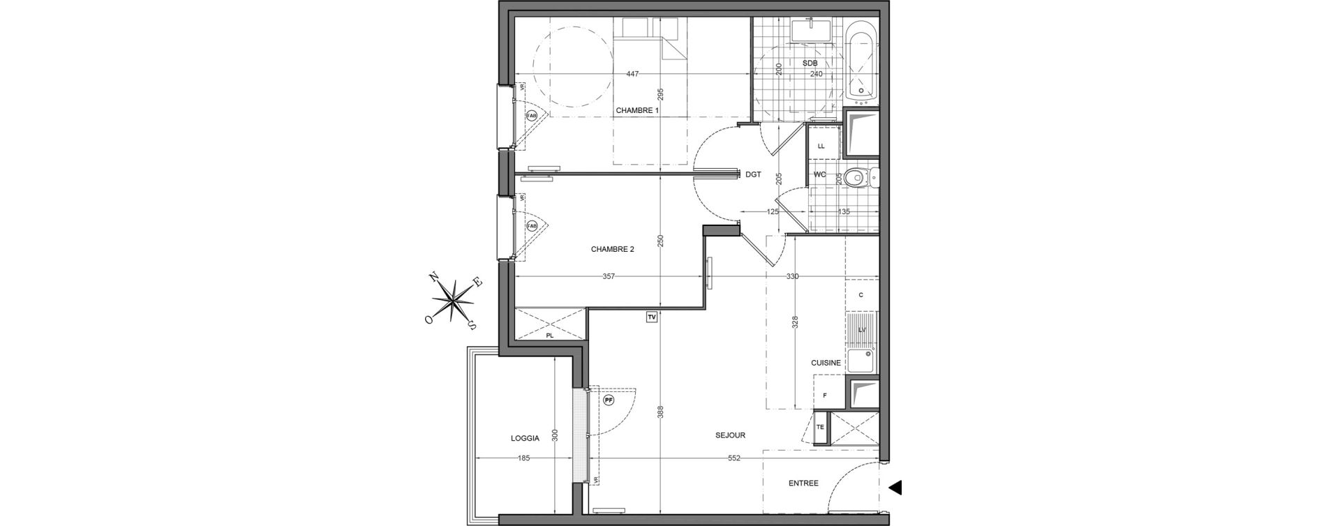 Appartement T3 de 58,15 m2 &agrave; Freneuse Centre