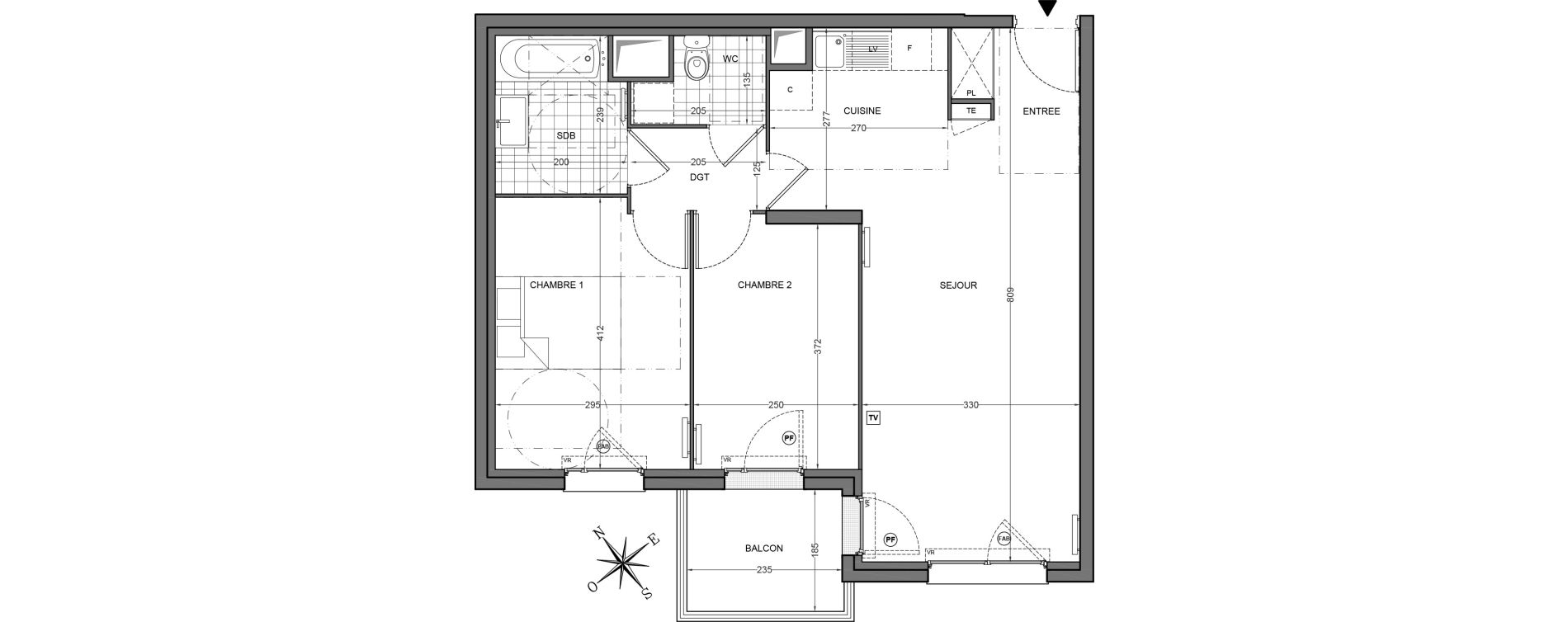 Appartement T3 de 60,71 m2 &agrave; Freneuse Centre