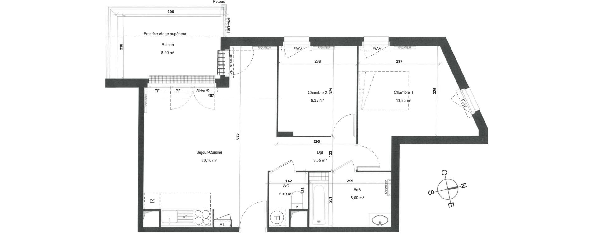 Appartement T3 de 61,30 m2 &agrave; Gargenville Les hauts de rangiport