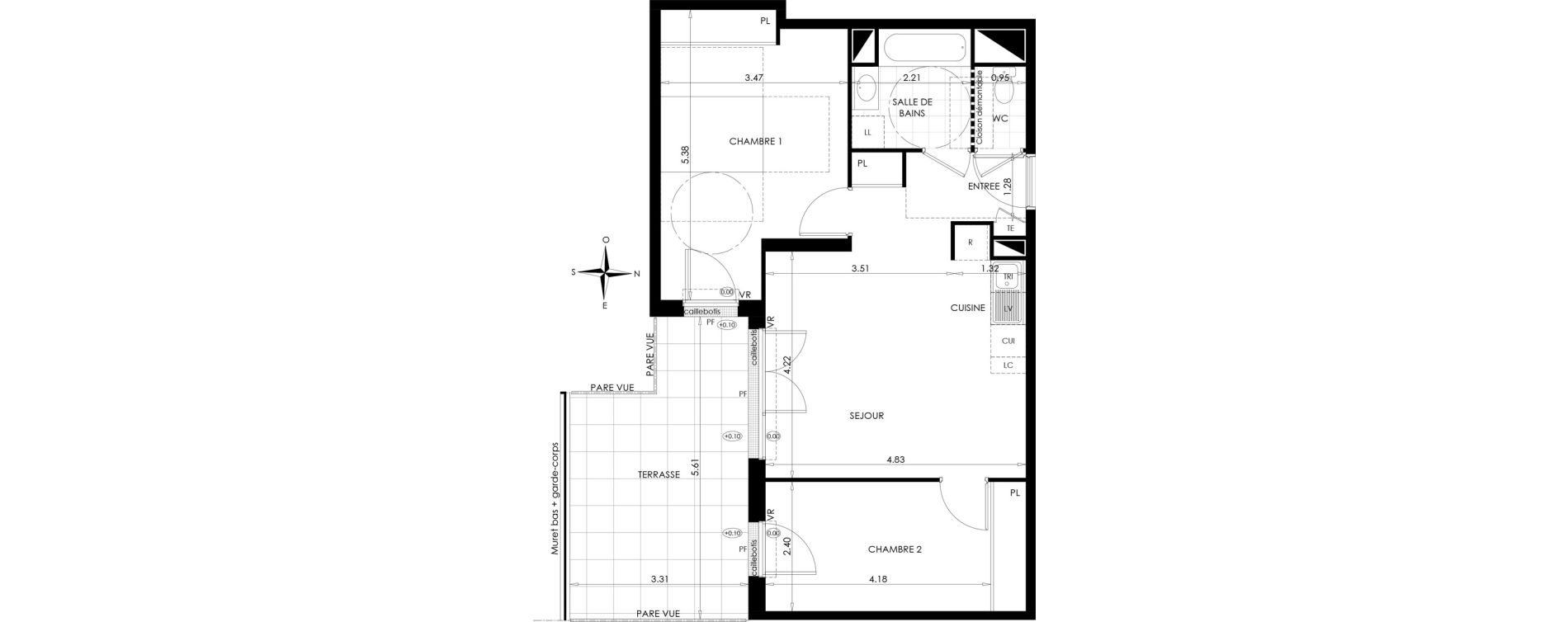 Appartement T3 de 59,55 m2 &agrave; Gargenville Centre