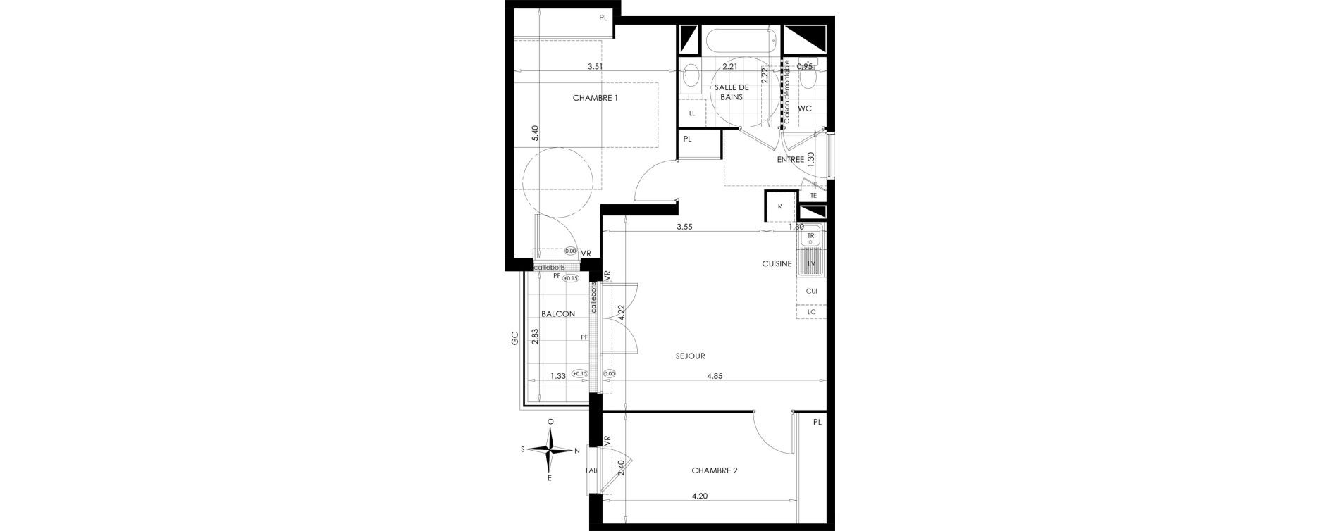 Appartement T3 de 60,13 m2 &agrave; Gargenville Centre