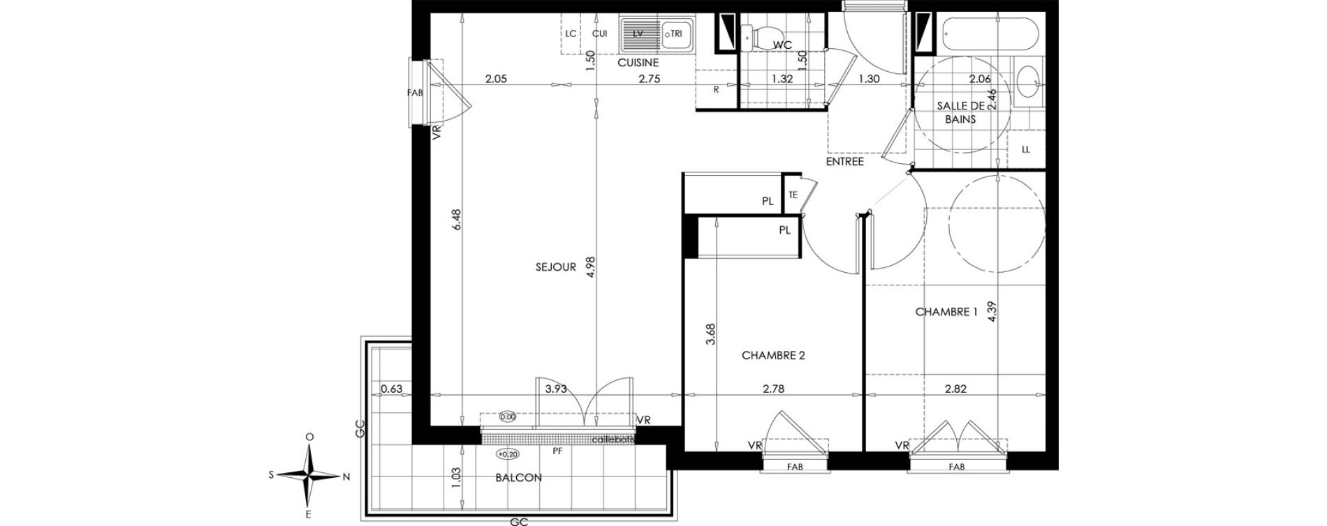 Appartement T3 de 62,82 m2 &agrave; Gargenville Centre