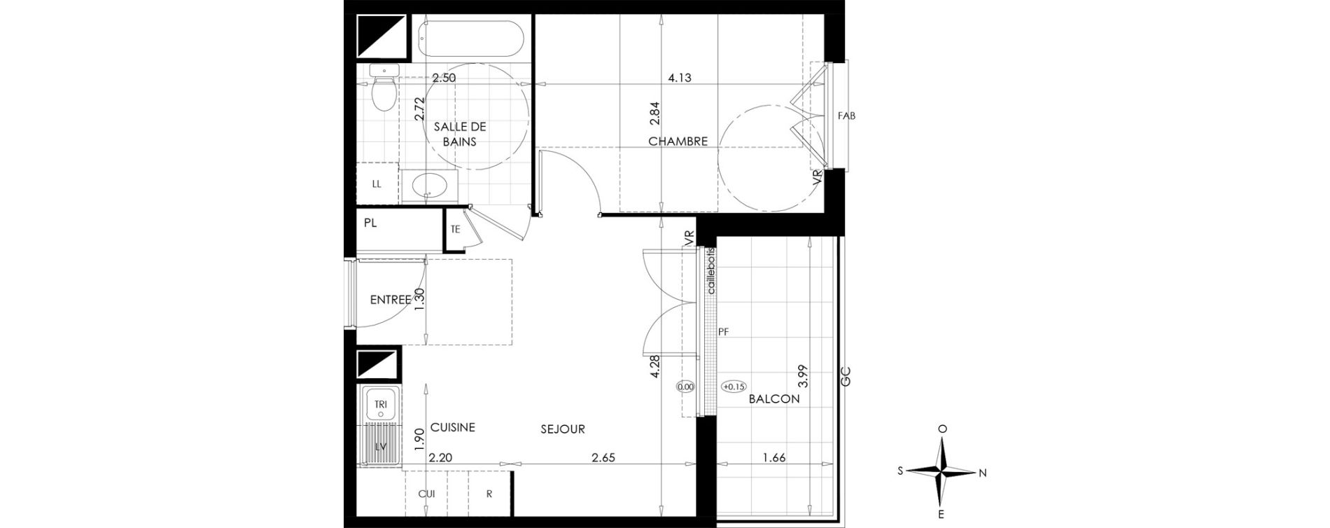 Appartement T2 de 38,44 m2 &agrave; Gargenville Centre