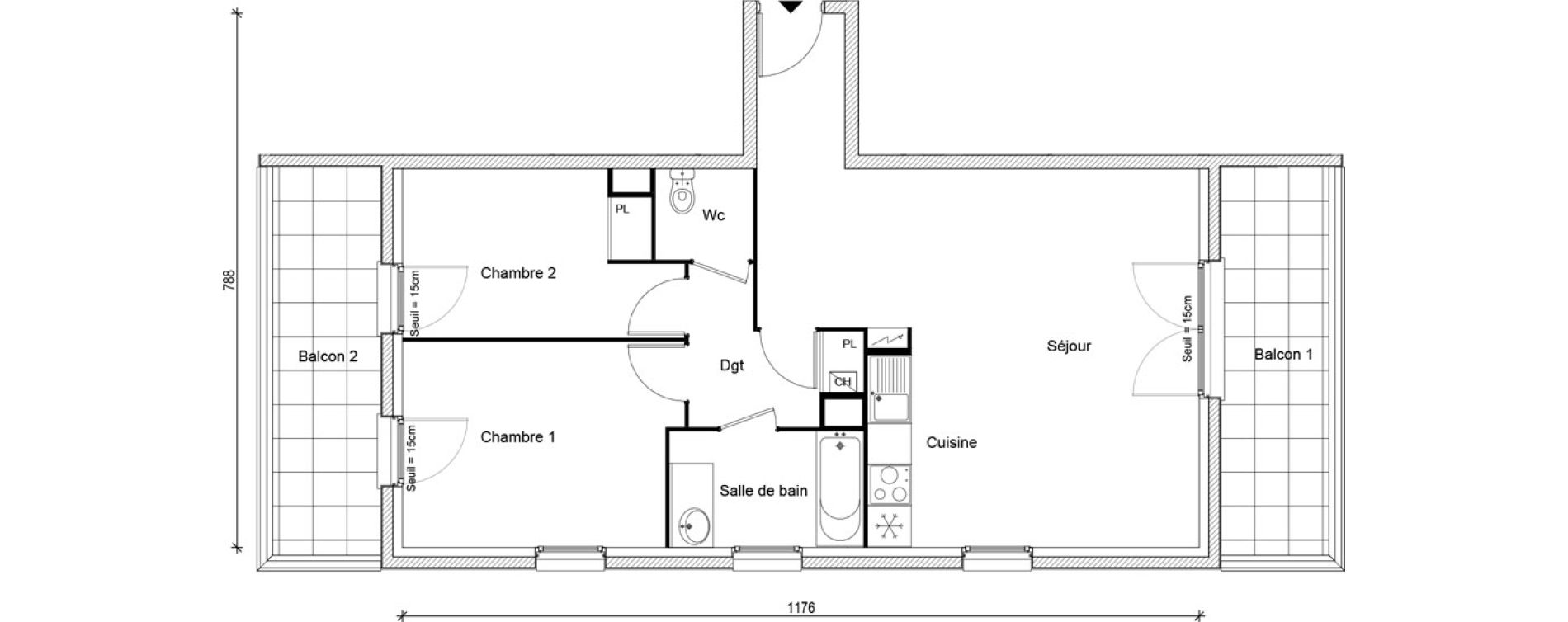 Appartement T3 de 66,78 m2 &agrave; Gargenville Centre