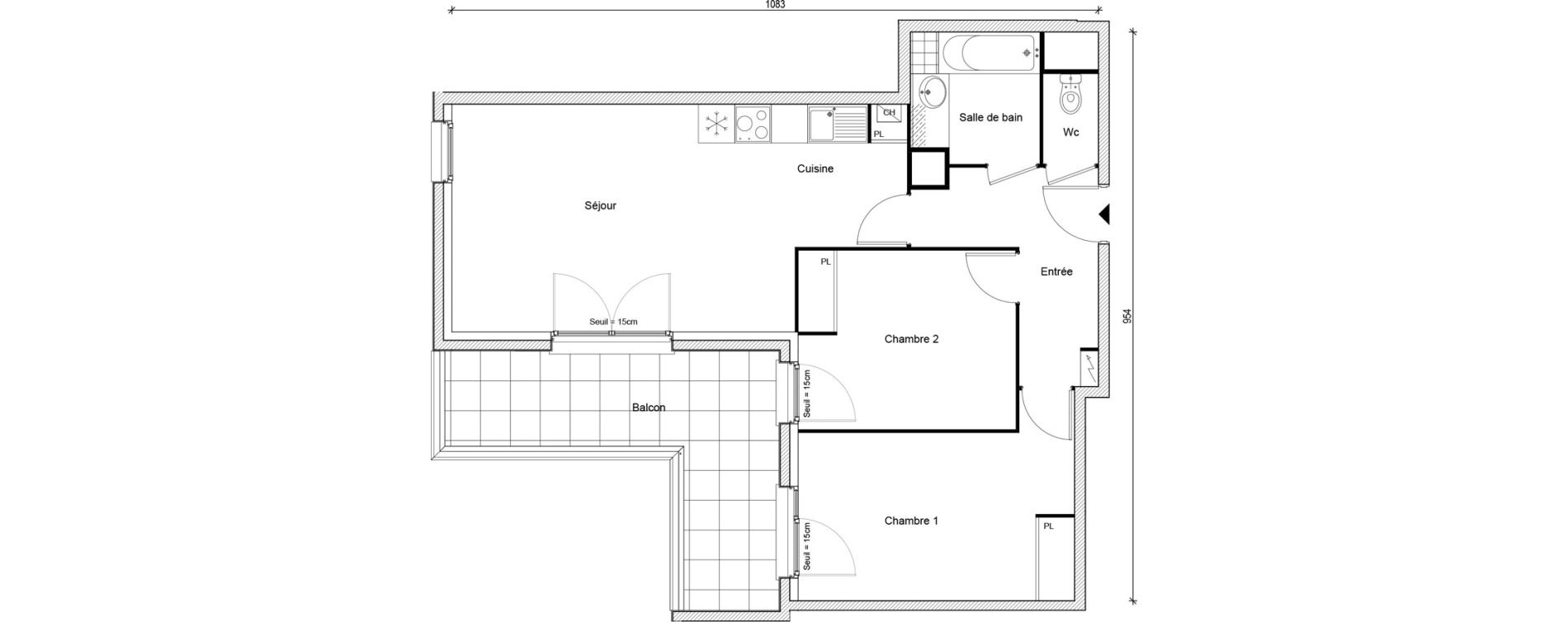 Appartement T3 de 64,05 m2 &agrave; Gargenville Centre