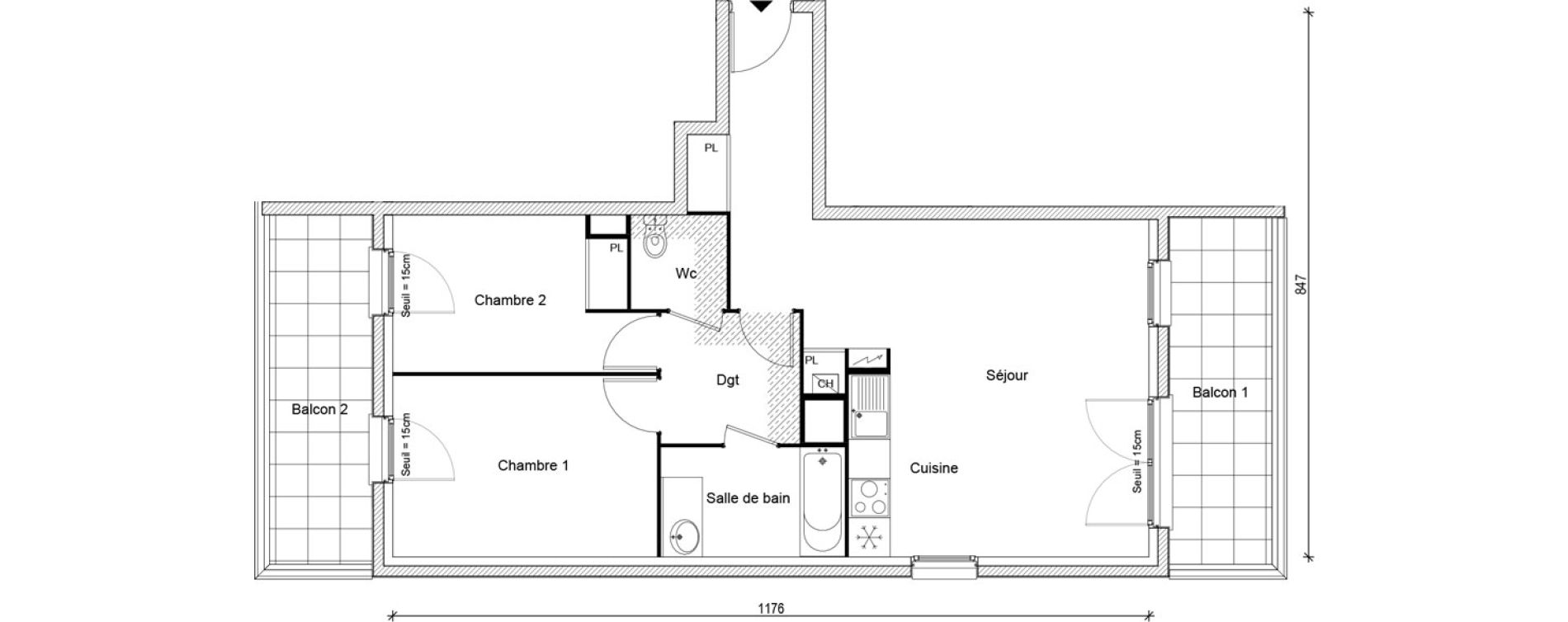 Appartement T3 de 65,03 m2 &agrave; Gargenville Centre