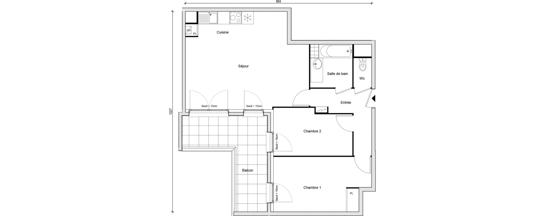 Appartement T3 de 63,90 m2 &agrave; Gargenville Centre