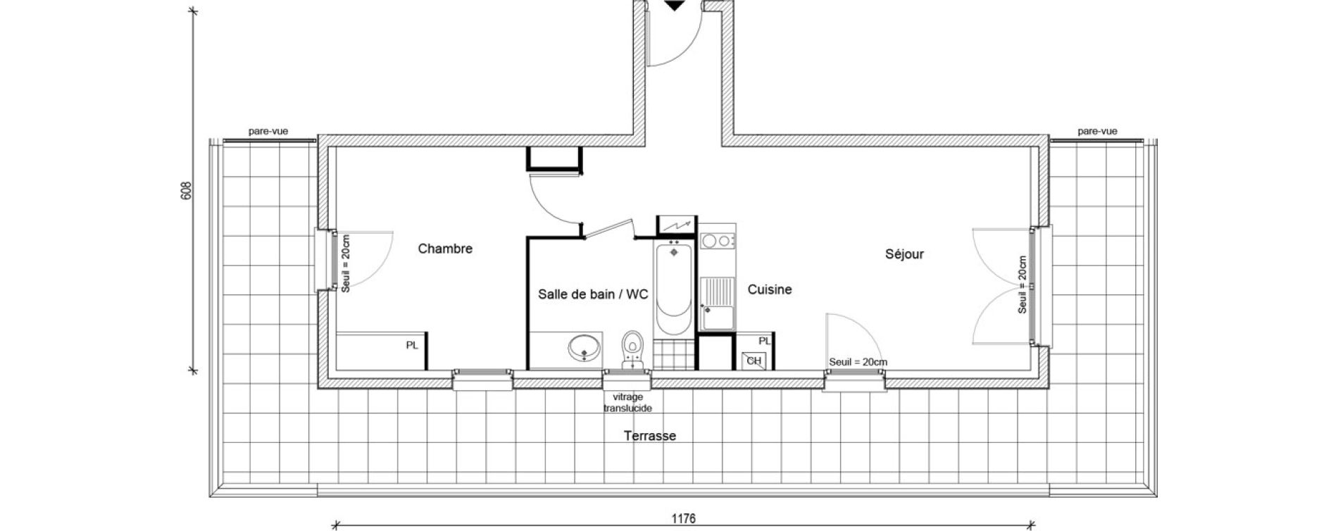 Appartement T2 de 46,22 m2 &agrave; Gargenville Centre