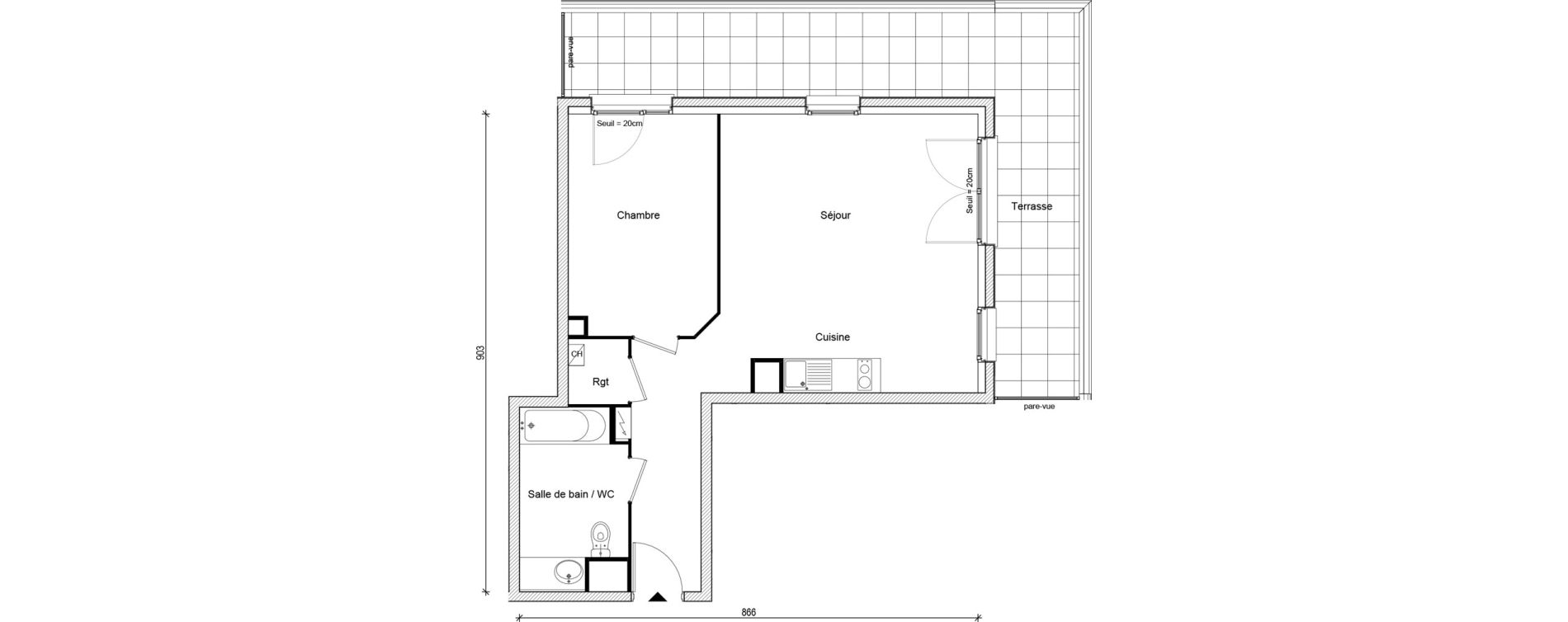 Appartement T2 de 51,63 m2 &agrave; Gargenville Centre