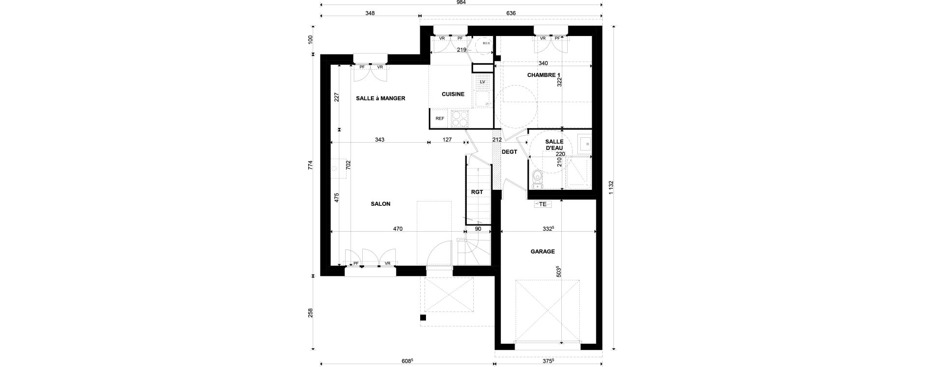 Maison T4 de 90,15 m2 &agrave; Gazeran Centre