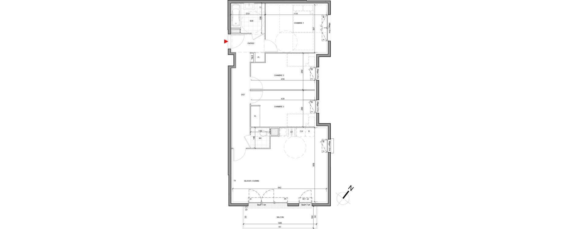 Appartement T4 de 80,89 m2 à Guyancourt Villaroy