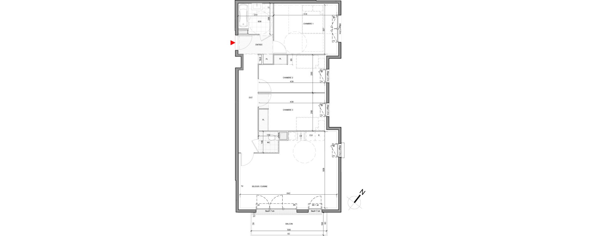 Appartement T4 de 80,89 m2 &agrave; Guyancourt Villaroy